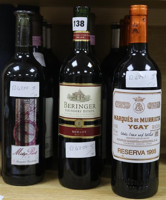 Fifteen bottles of assorted red wines to include Barolo, 1995(3)